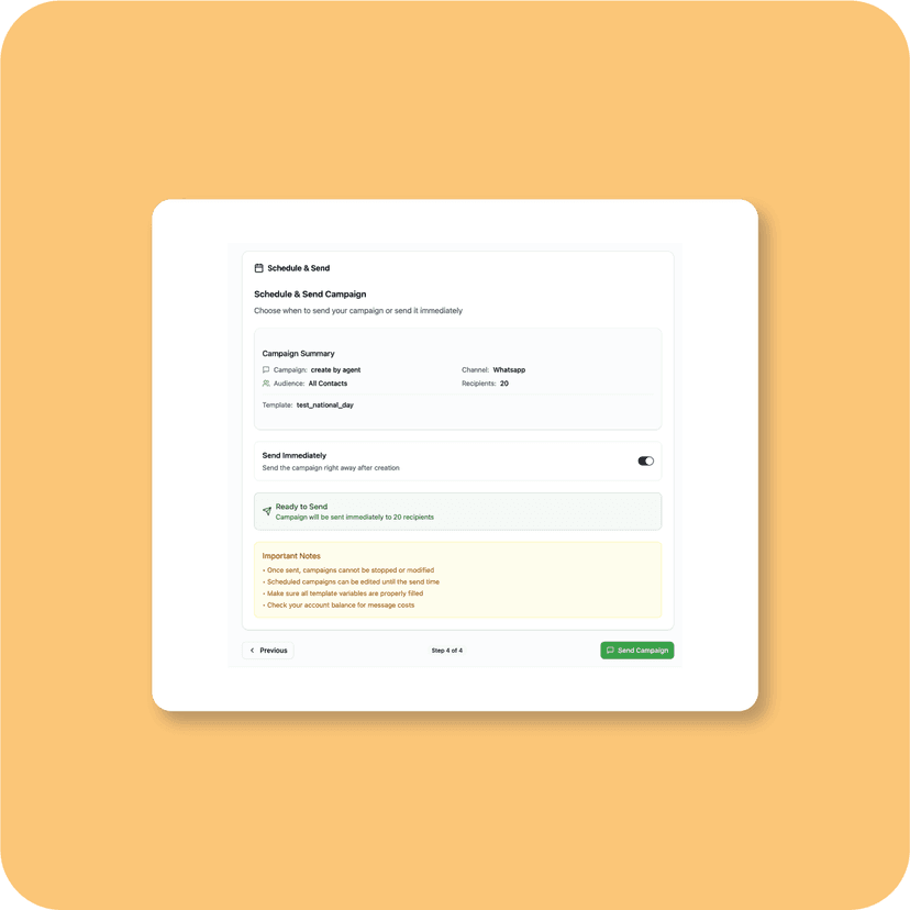Integration interface mockup